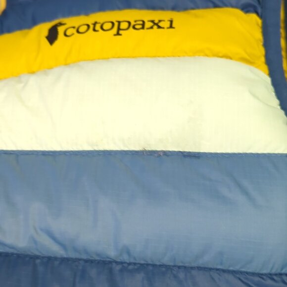 Cotopaxi Fuego Down Vest Men's L Blue Striped Nylon Full Zip Jacket Outdoors - Picture 5 of 13